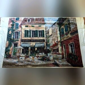 EUC French Restaurant Tapestry Wall Hanging 66" X 48"